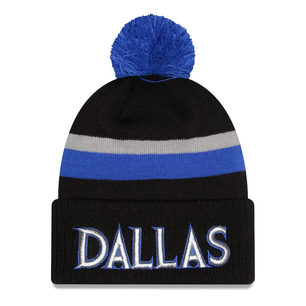 Dallas Mavericks 2025/26 City Edition Cuffed Knit Hat with Pom Black/Blue
