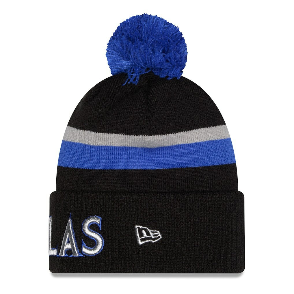 Dallas Mavericks 2025/26 City Edition Cuffed Knit Hat with Pom Black/Blue