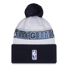 Memphis Grizzlies 2025/26 City Edition Cuffed Knit Hat with Pom Navy/White