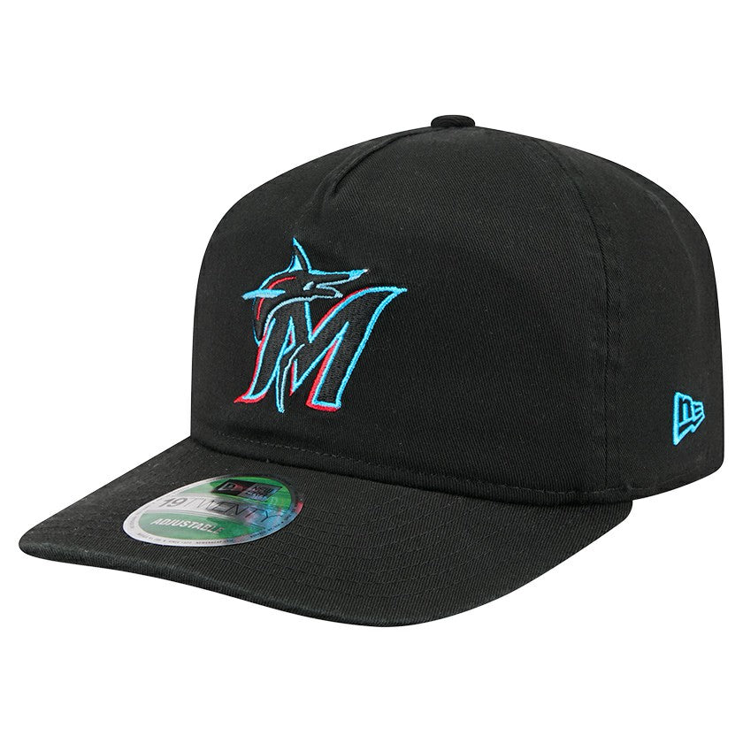 Miami Marlins New Era Team 19TWENTY Adjustable Hat - Black Hats