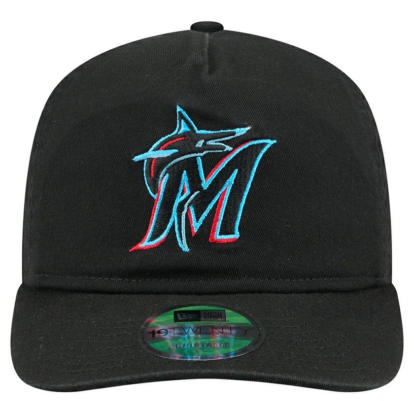Miami Marlins New Era Team 19TWENTY Adjustable Hat - Black Hats