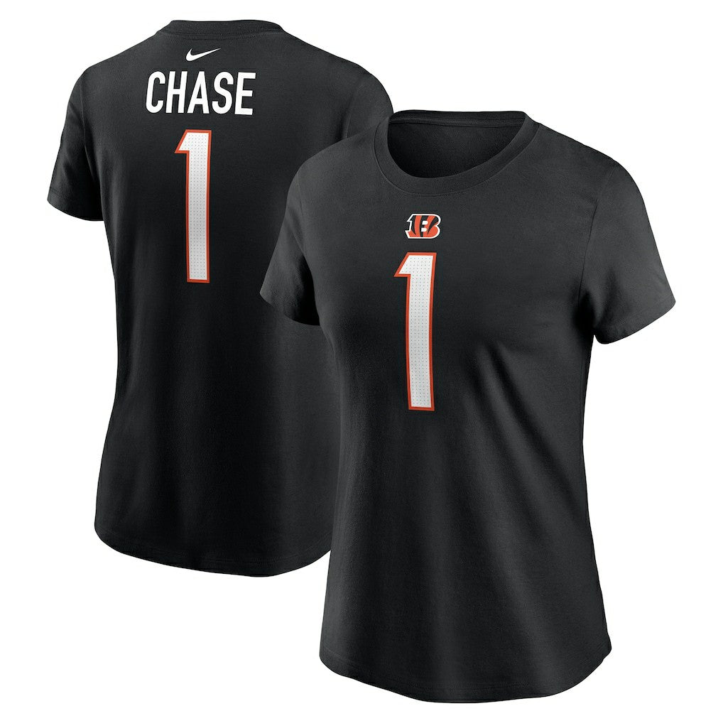 Ja'Marr Chase Cincinnati Bengals Women's Player Name & Number T-Shirt Black