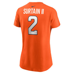 Patrick Surtain II Denver Broncos Women's Player Name & Number T-Shirt Orange