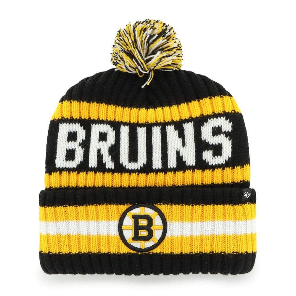 NHL Boston Bruins '47 Bering Cuffed Knit Hat with Pom - Black