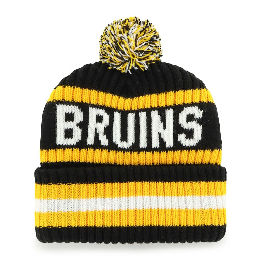 NHL Boston Bruins '47 Bering Cuffed Knit Hat with Pom - Black