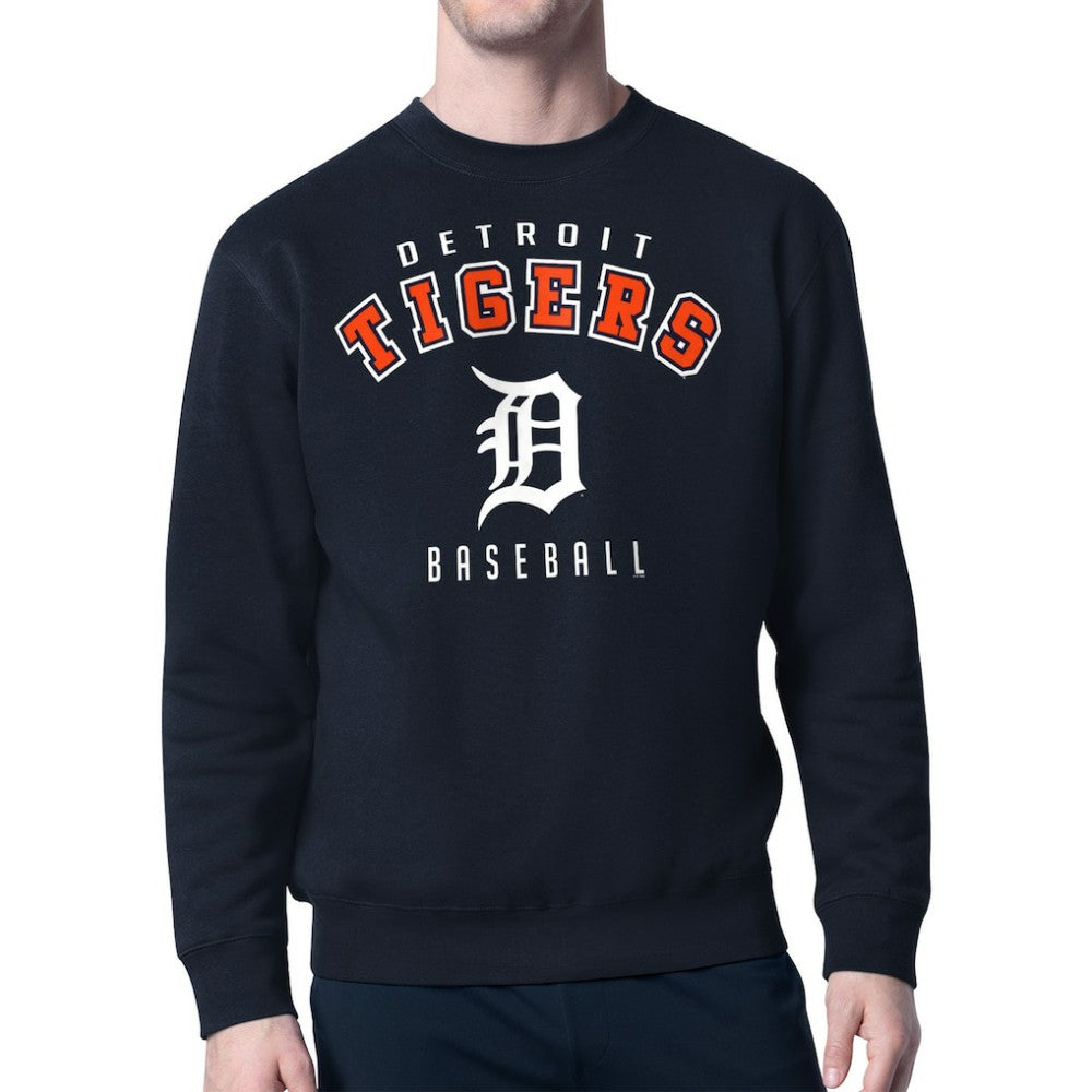 Detroit Tigers Starter Team Logo Fleece Pullover Sweatshirt - Navy Pullover