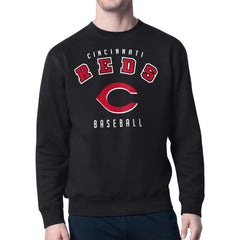 Cincinnati Reds Starter Team Logo Fleece Pullover Sweatshirt - Black Pullover