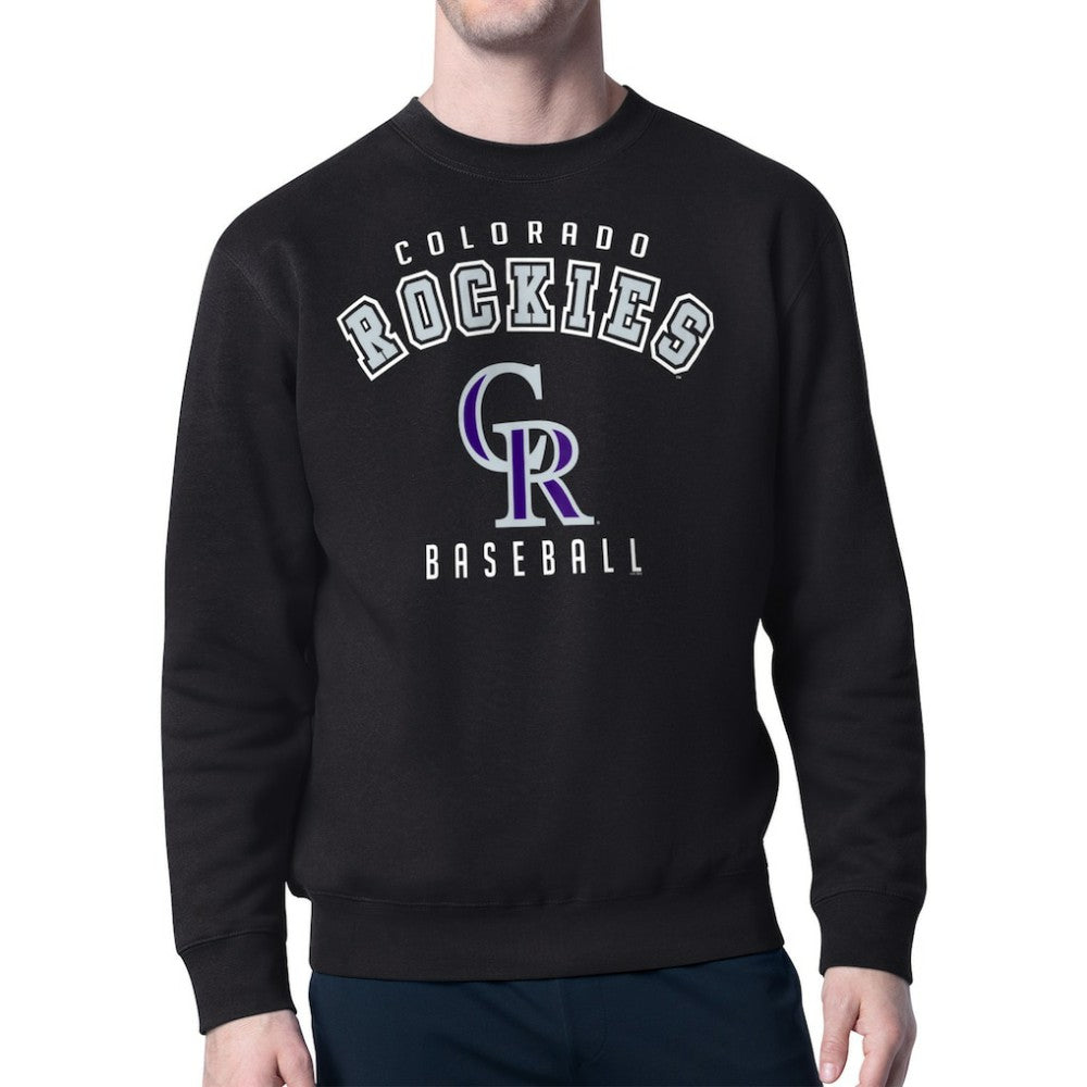 Colorado Rockies Starter Team Logo Fleece Pullover Sweatshirt - Black Pullover
