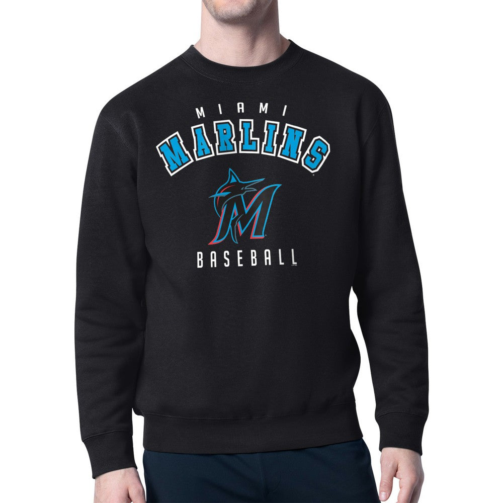 Miami Marlins Starter Team Logo Fleece Pullover Sweatshirt - Black Pullover