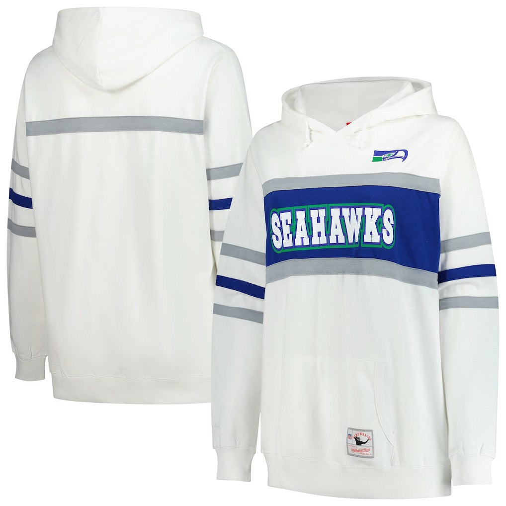 Seattle Seahawks Women's Plus Size Head Coach Throwback Pullover Hoodie White