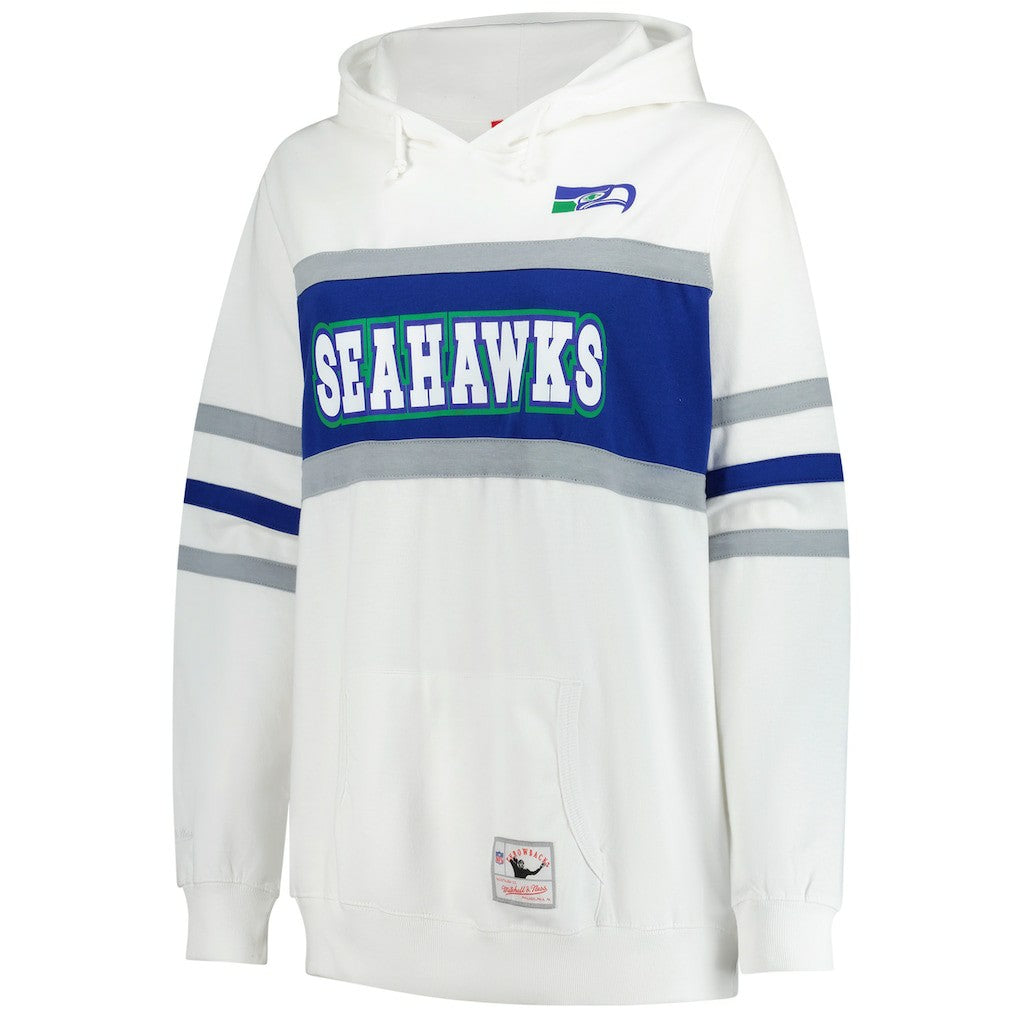 Seattle Seahawks Women's Plus Size Head Coach Throwback Pullover Hoodie White