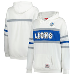 Detroit Lions Women's Plus Size Head Coach Throwback Pullover Hoodie White