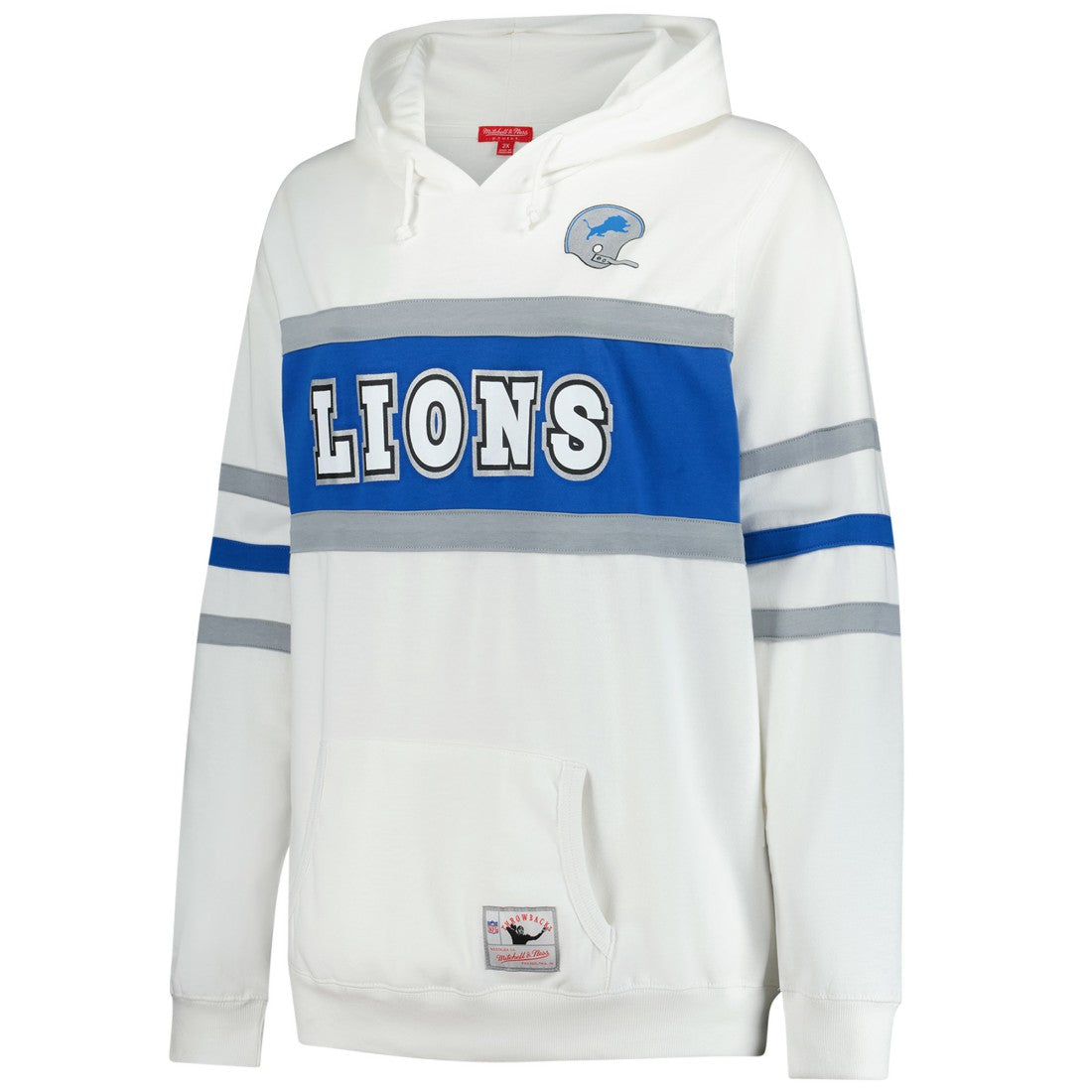 Detroit Lions Women's Plus Size Head Coach Throwback Pullover Hoodie White