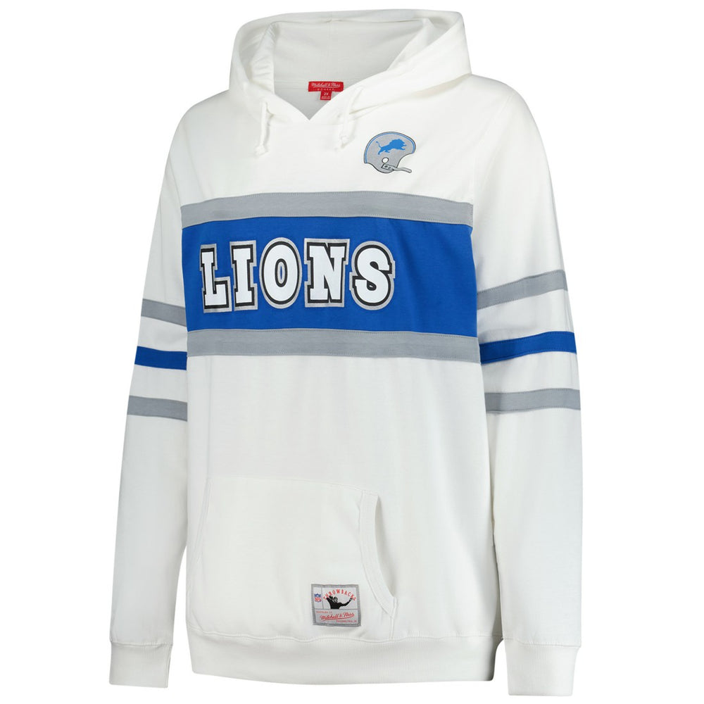Detroit Lions Women's Plus Size Head Coach Throwback Pullover Hoodie White