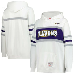 Baltimore Ravens Women's Plus Size Head Coach Throwback Pullover Hoodie White