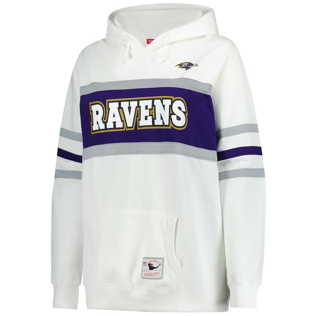 Baltimore Ravens Women's Plus Size Head Coach Throwback Pullover Hoodie White