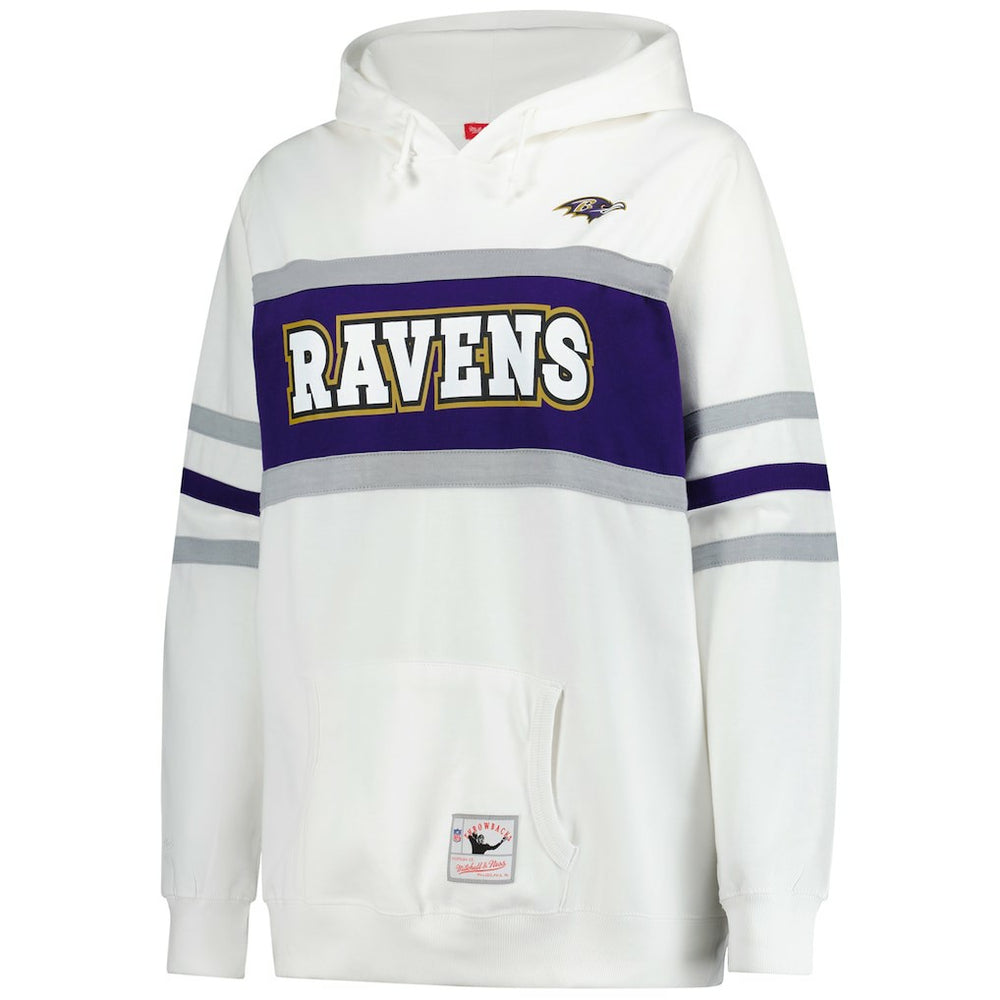 Baltimore Ravens Women's Plus Size Head Coach Throwback Pullover Hoodie White