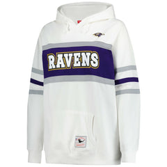 Baltimore Ravens Women's Plus Size Head Coach Throwback Pullover Hoodie White