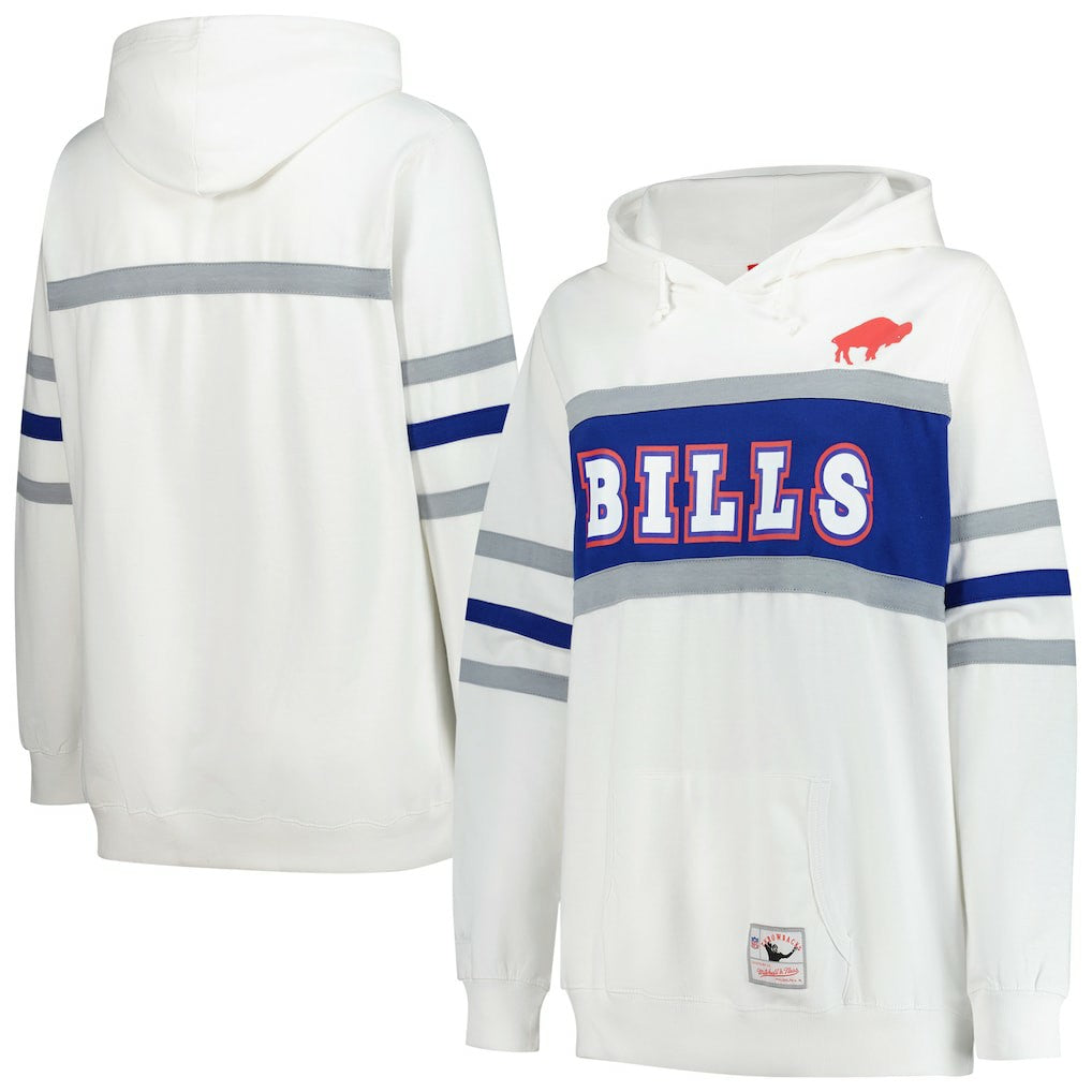 Buffalo Bills Women's Plus Size Head Coach Throwback Pullover Hoodie White