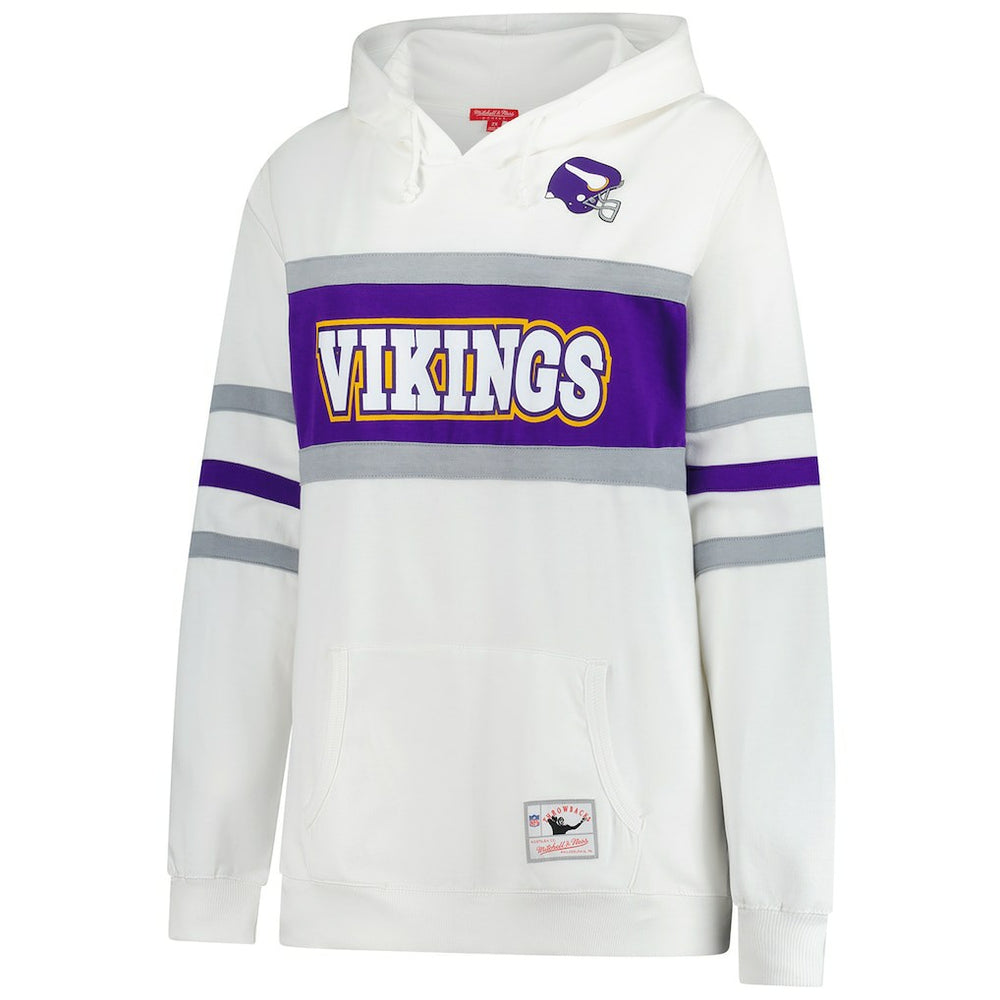 Minnesota Vikings Women's Plus Size Head Coach Throwback Pullover Hoodie White