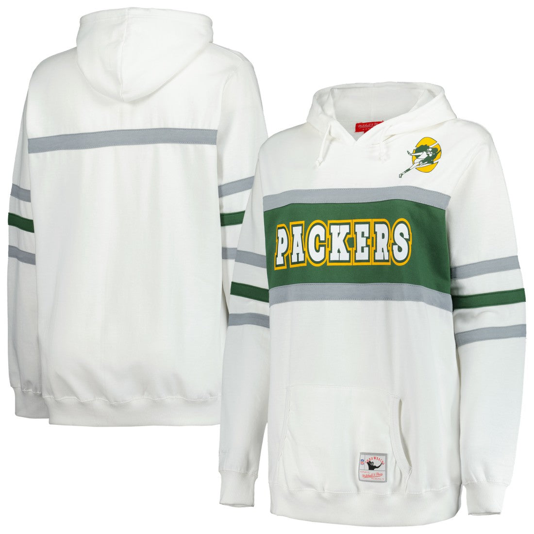 Green Bay Packers Women's Plus Size Head Coach Throwback Pullover Hoodie White
