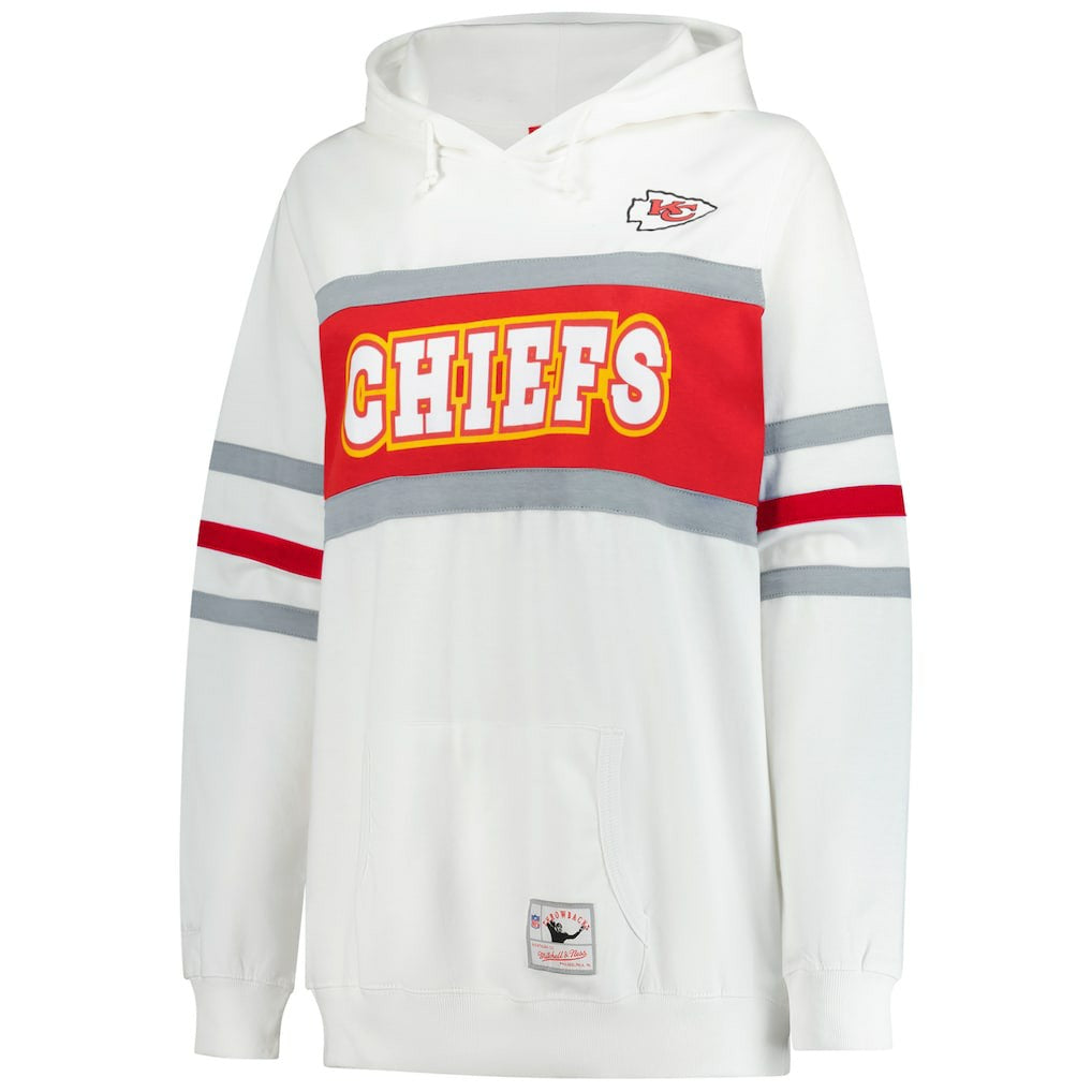 Kansas City Chiefs Women's Plus Size Head Coach Throwback Pullover Hoodie White