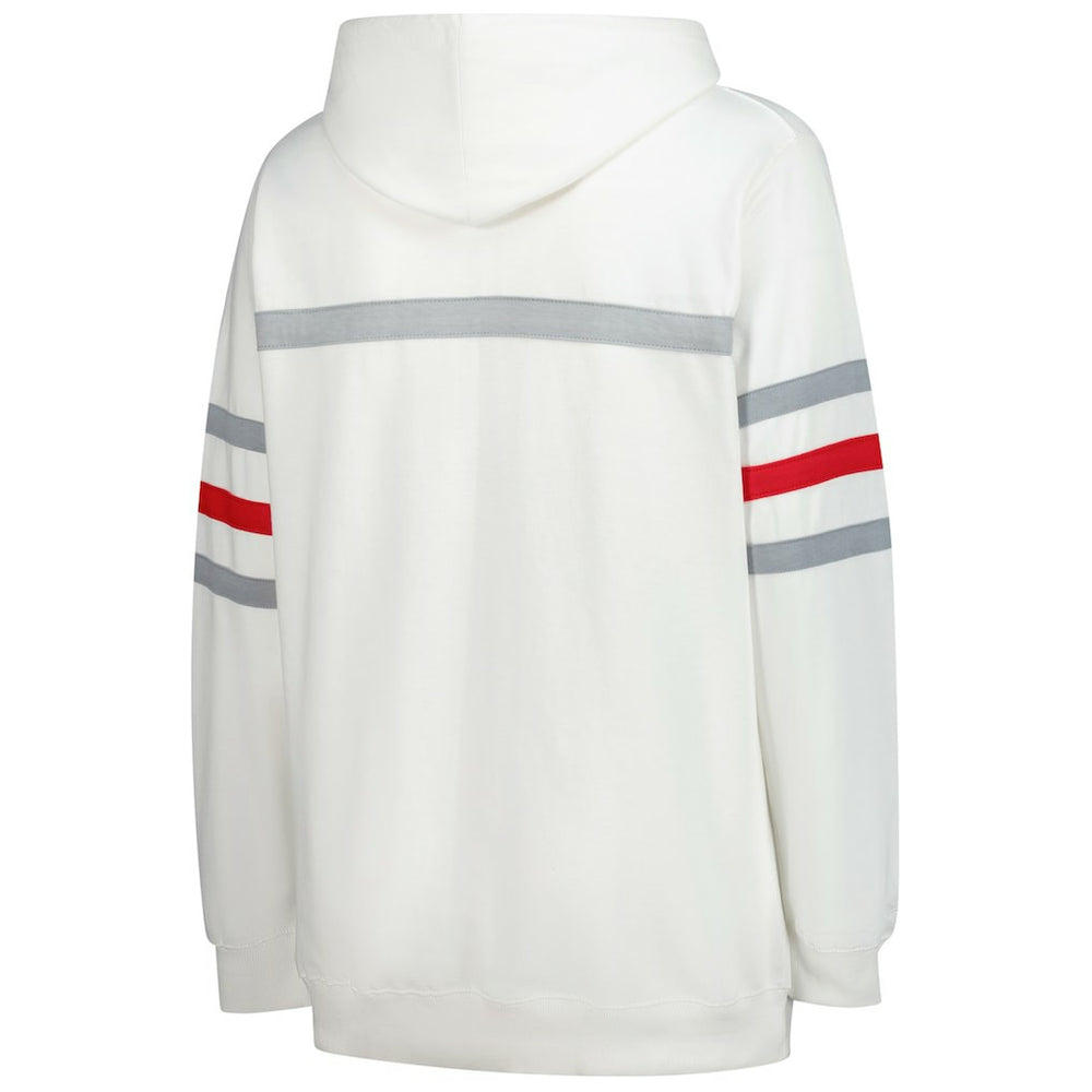 Kansas City Chiefs Women's Plus Size Head Coach Throwback Pullover Hoodie White