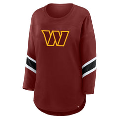 Washington Commanders Women's Plus Size Redzone 3/4-Sleeve Scoop Neck T-Shirt Burgundy