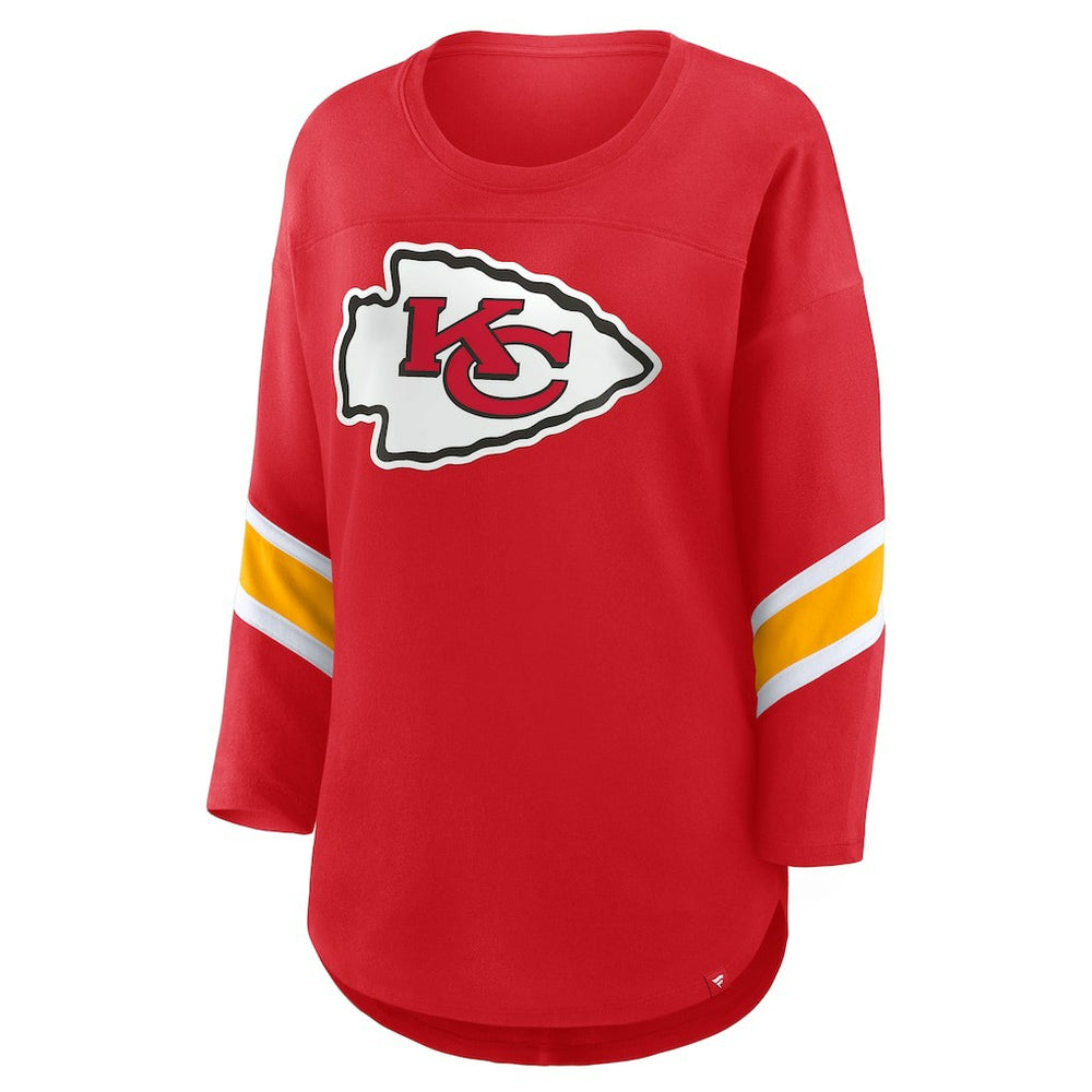 Kansas City Chiefs Women's Plus Size Redzone 3/4-Sleeve Scoop Neck T-Shirt Red