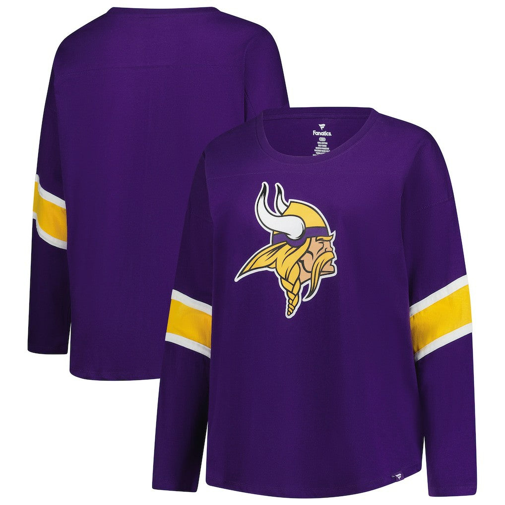 Minnesota Vikings Women's Plus Size Redzone 3/4-Sleeve Scoop Neck T-Shirt Purple