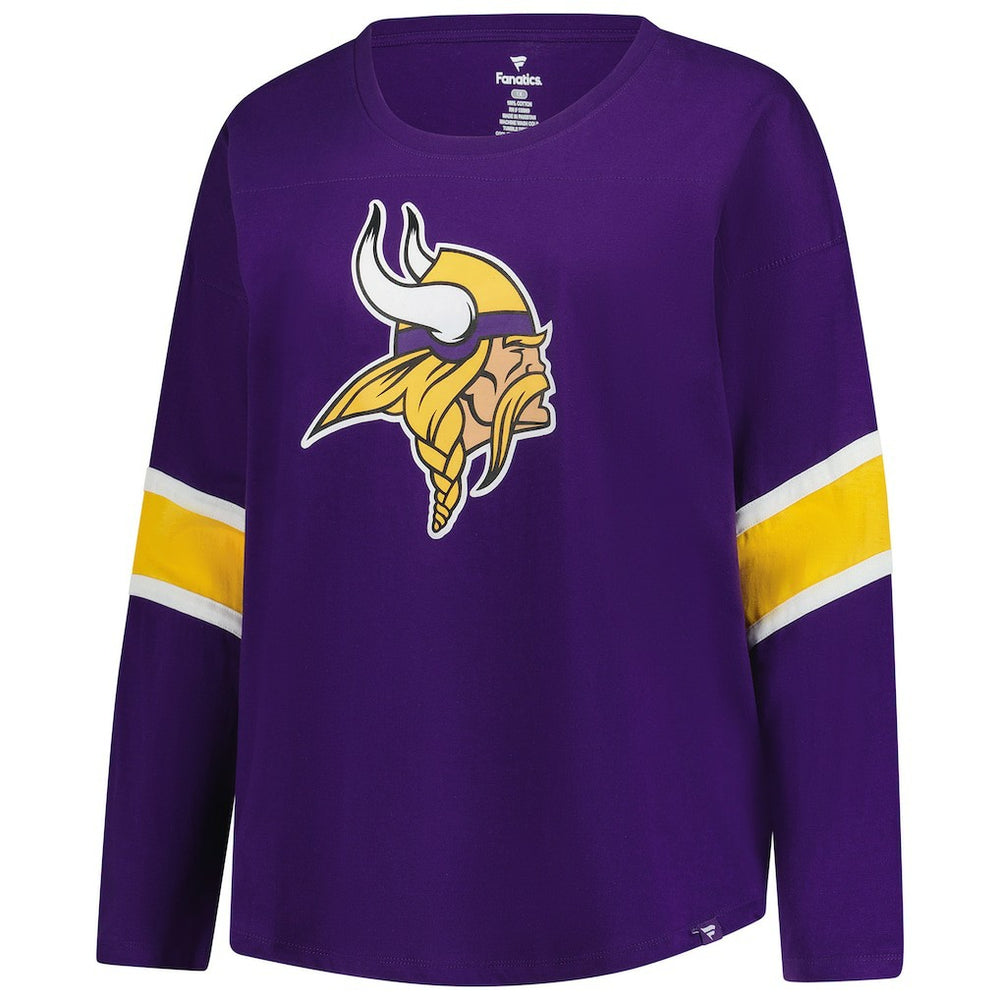 Minnesota Vikings Women's Plus Size Redzone 3/4-Sleeve Scoop Neck T-Shirt Purple