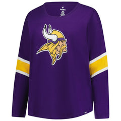 Minnesota Vikings Women's Plus Size Redzone 3/4-Sleeve Scoop Neck T-Shirt Purple
