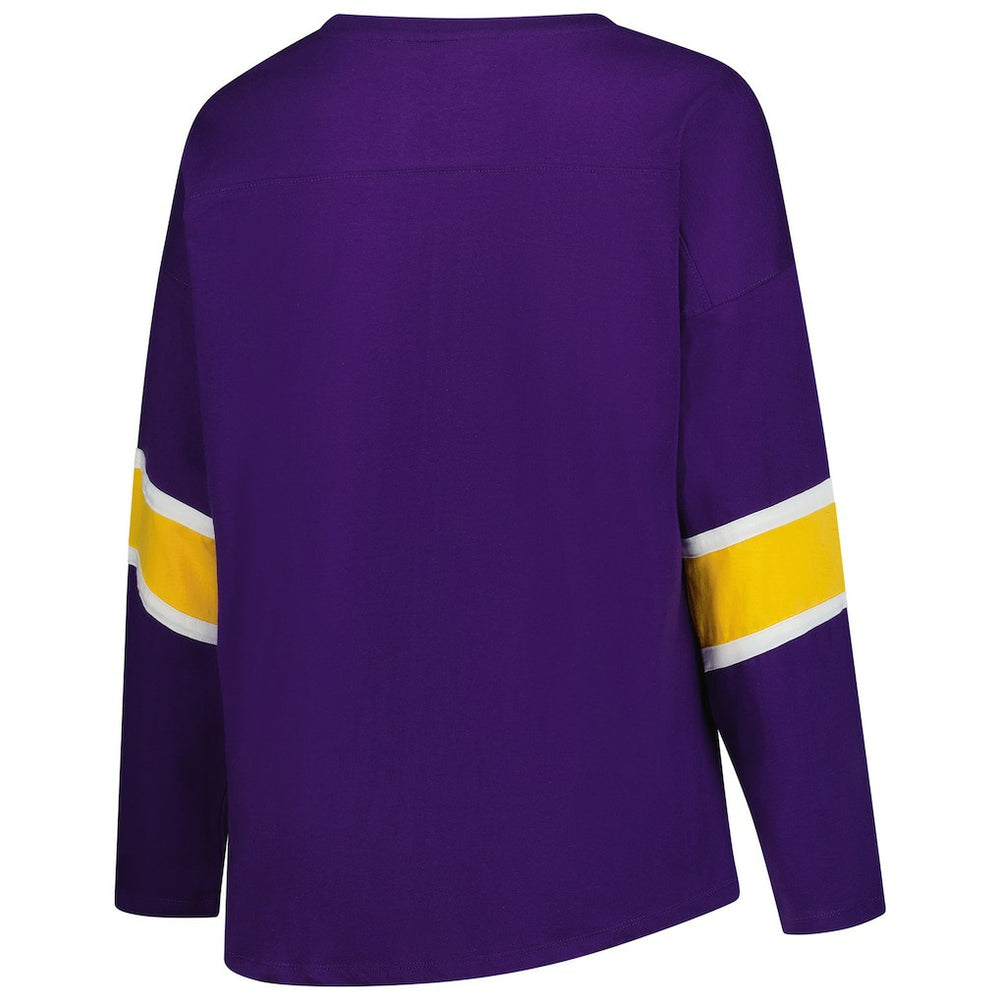Minnesota Vikings Women's Plus Size Redzone 3/4-Sleeve Scoop Neck T-Shirt Purple