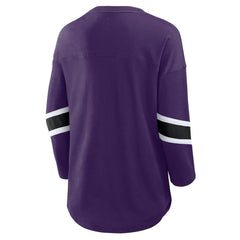 Baltimore Ravens Women's Plus Size Redzone 3/4-Sleeve Scoop Neck T-Shirt Purple