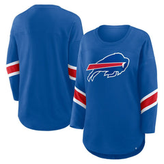 Buffalo Bills Women's Plus Size Redzone 3/4-Sleeve Scoop Neck T-Shirt Royal