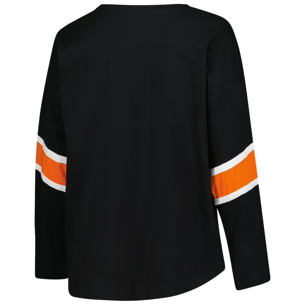 Cincinnati Bengals Women's Plus Size Redzone 3/4-Sleeve Scoop Neck T-Shirt Black