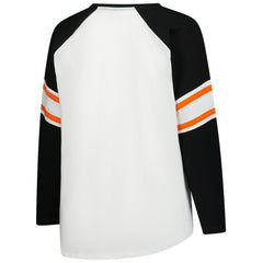 Cincinnati Bengals Women's Plus Size Redzone Lace Up Long Sleeve T-Shirt White