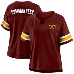 Washington Commanders Women's Plus Size Redzone Notch Neck T-Shirt Burgundy