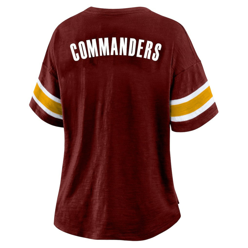 Washington Commanders Women's Plus Size Redzone Notch Neck T-Shirt Burgundy