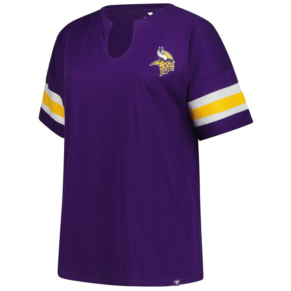 Minnesota Vikings Women's Plus Size Redzone Notch Neck T-Shirt Purple