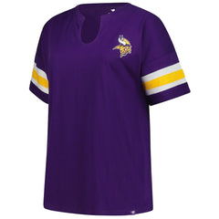 Minnesota Vikings Women's Plus Size Redzone Notch Neck T-Shirt Purple