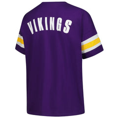 Minnesota Vikings Women's Plus Size Redzone Notch Neck T-Shirt Purple