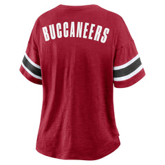 Tampa Bay Buccaneers Women's Plus Size Redzone Notch Neck T-Shirt Red