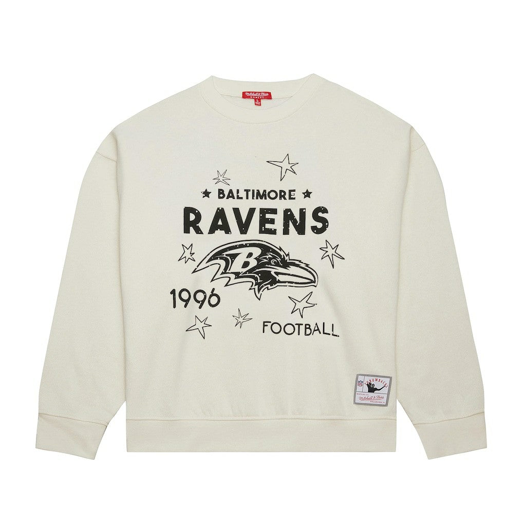Baltimore Ravens Women's Plus Size Shooting Star Sweatshirt Cream
