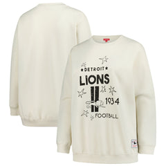 Detroit Lions Women's Plus Size Shooting Star Sweatshirt Cream