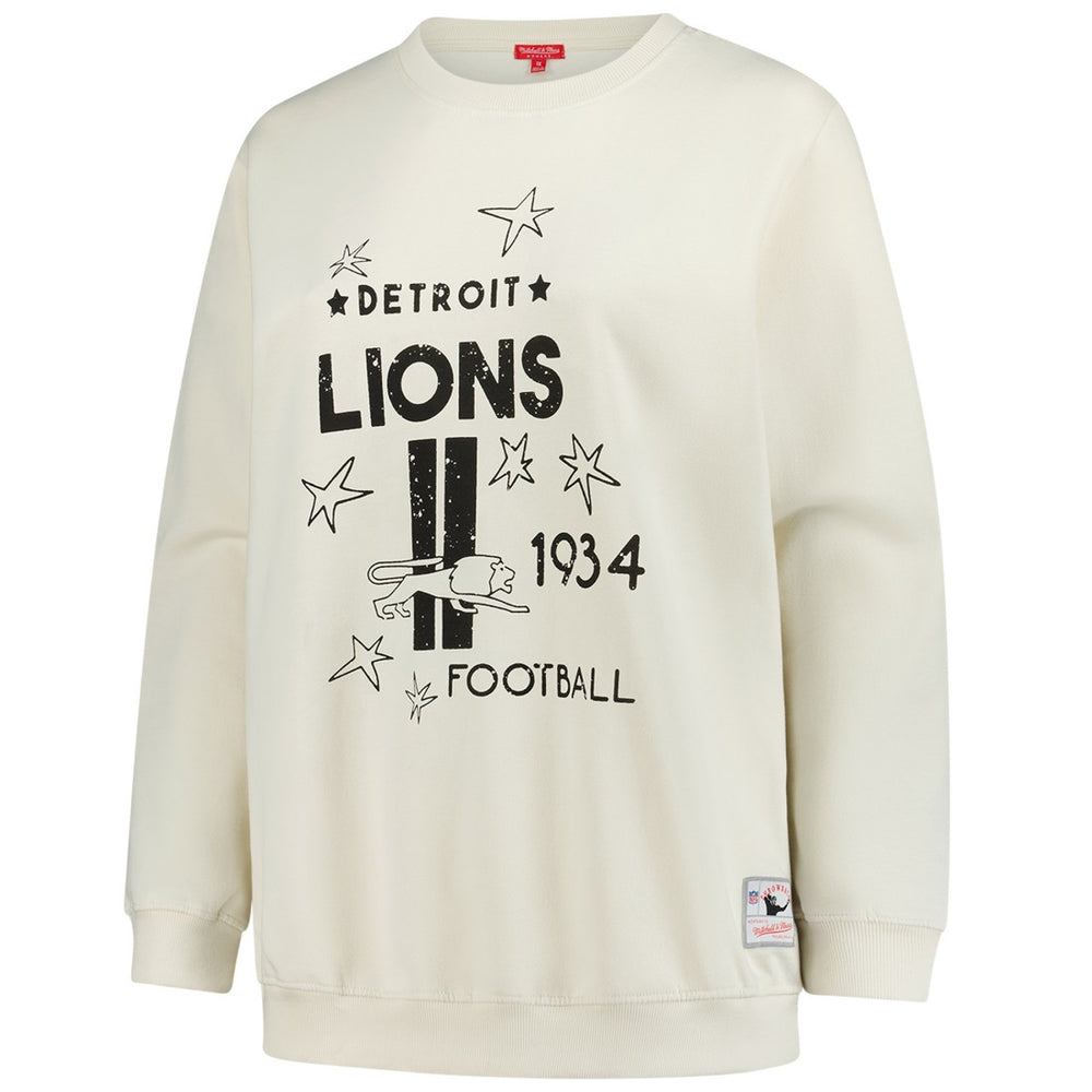 Detroit Lions Women's Plus Size Shooting Star Sweatshirt Cream