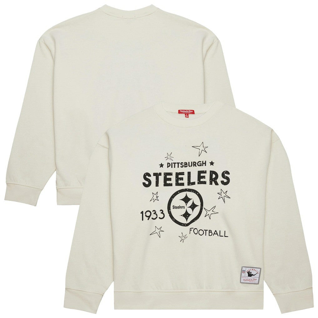 Pittsburgh Steelers Women's Plus Size Shooting Star Sweatshirt Cream