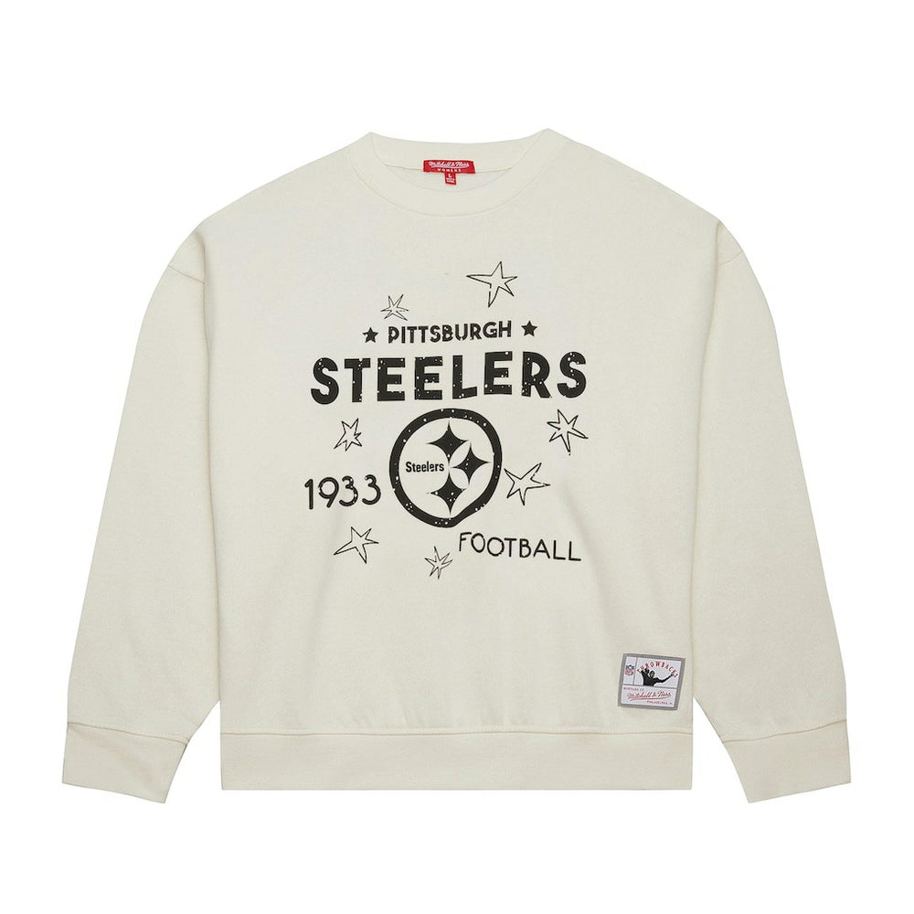 Pittsburgh Steelers Women's Plus Size Shooting Star Sweatshirt Cream
