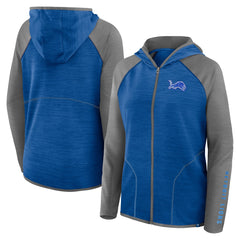 Detroit Lions Women's Plus Size End Around Pass Full-Zip Hoodie Blue