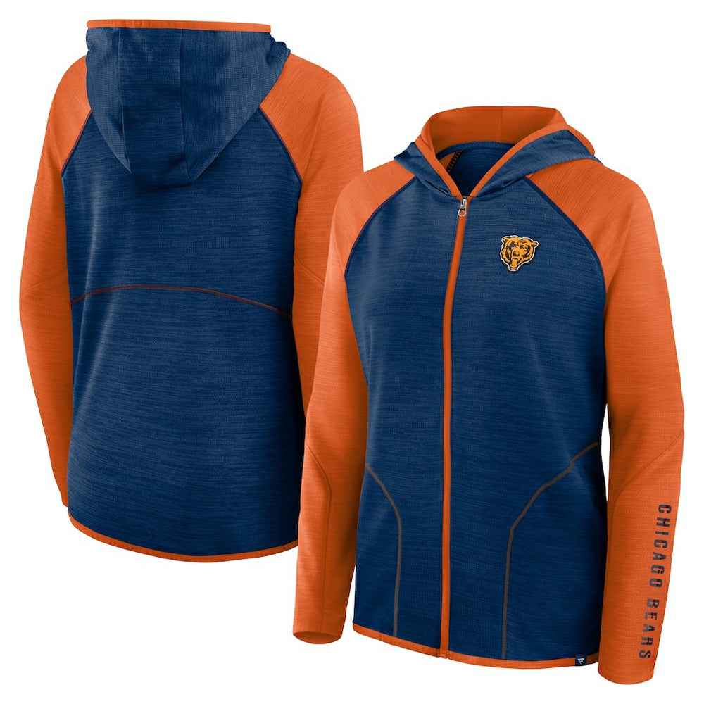Chicago Bears Women's Plus Size End Around Pass Full-Zip Hoodie Navy